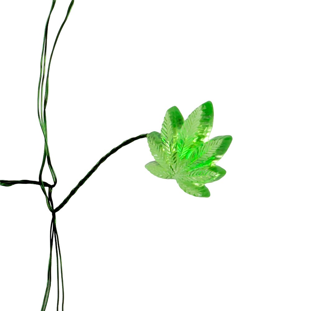 Kurt Adler 6-Foot 72-Light Battery-Operated Cannabis Cluster Garland